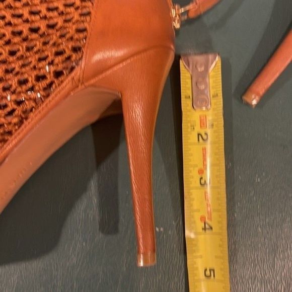 Nine West High Heel 👠 Open Toe Zipper in The Back Tie up Heels Size 8 - Picture 5 of 9